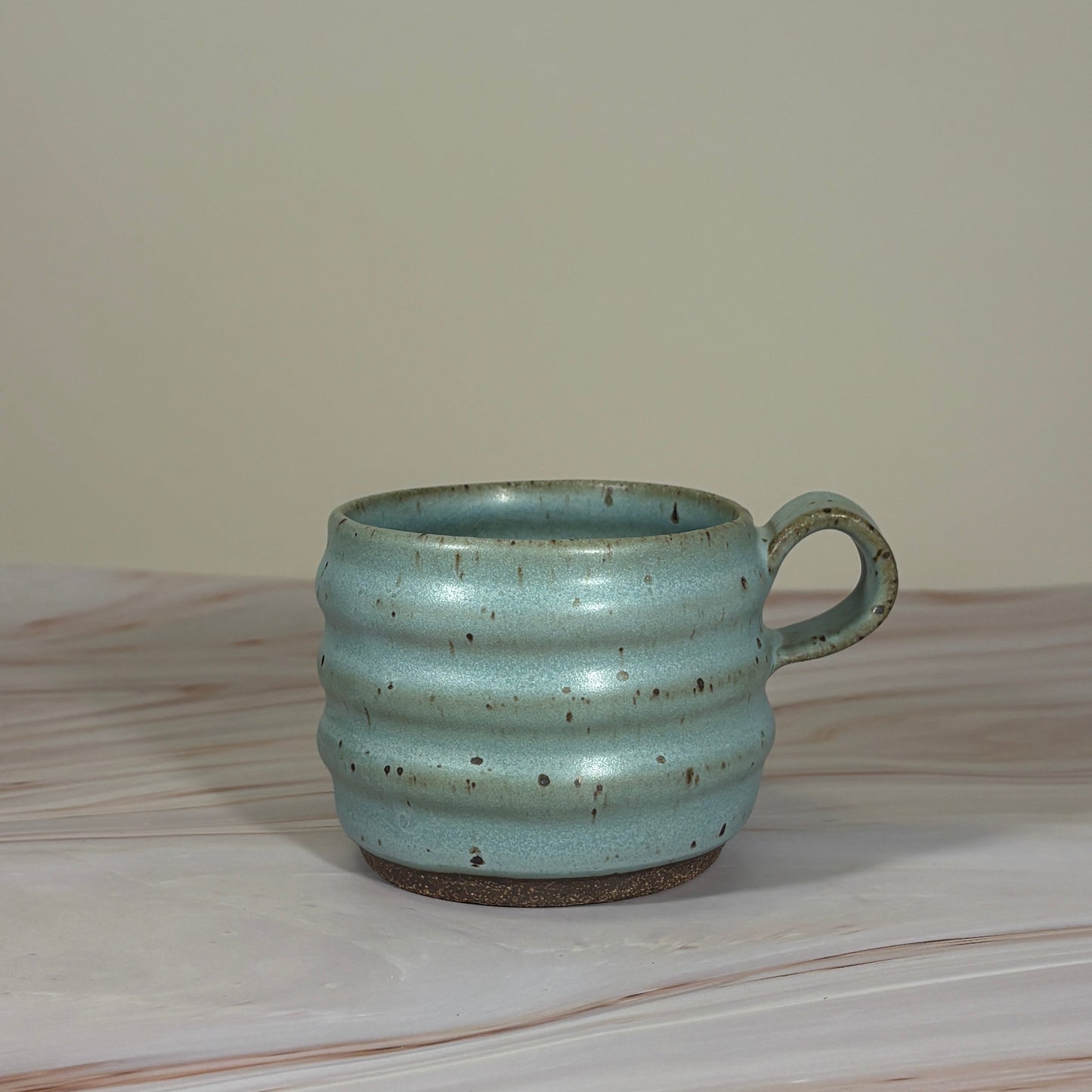 Groovy Ceramic Mug | Speckled Matte Sky Blue Glaze (10 fl oz.)