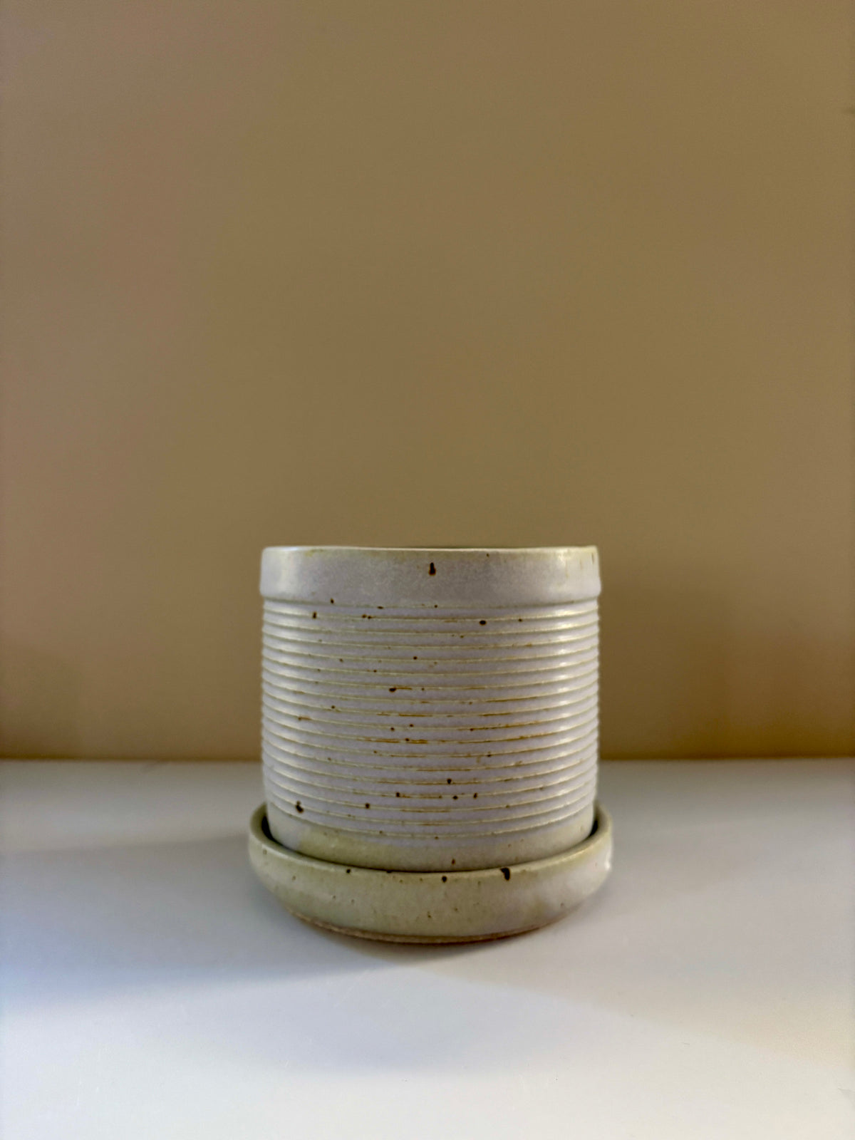 Medium Ceramic Planter Pot | Matching Drainage Dish