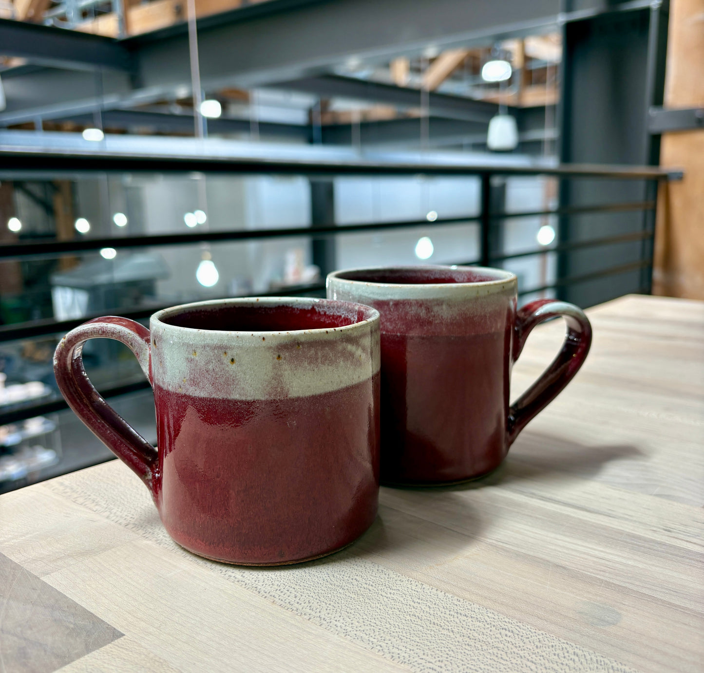Everyday Ceramic Mug (12 oz) | Glossy Red & White
