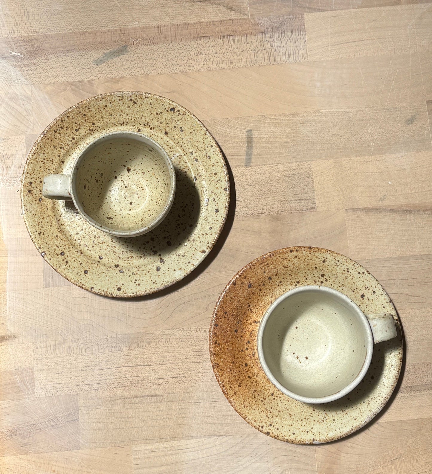 Ceramic Espresso Cup & Saucer Set | Speckled