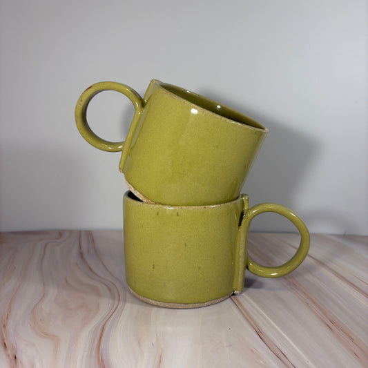 Chunky Rounded Ceramic Mug (15 oz.) | Glossy Yellow-Green