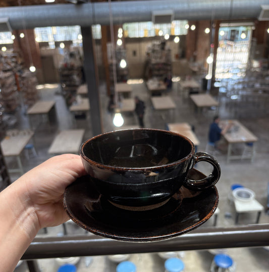 Tea Cup & Saucer Set | Glossy Midnight Black