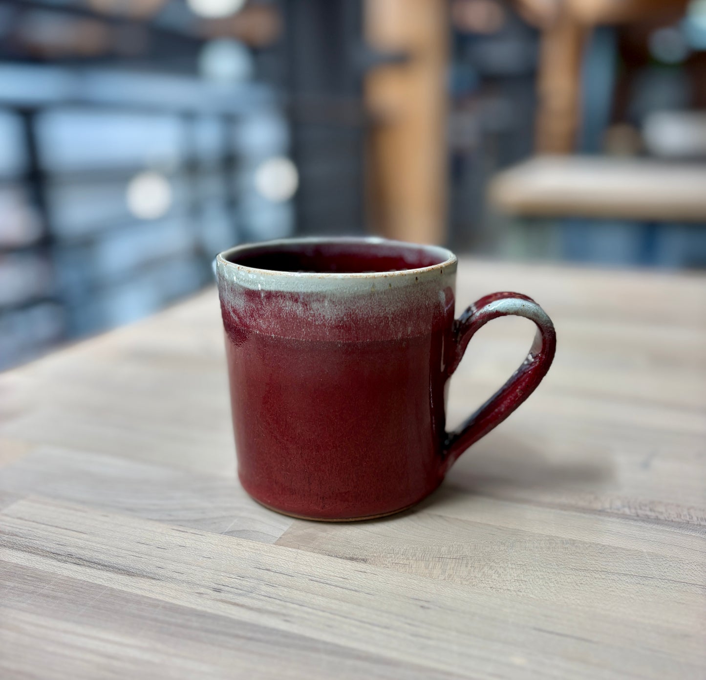 Everyday Ceramic Mug (12 oz) | Glossy Red & White