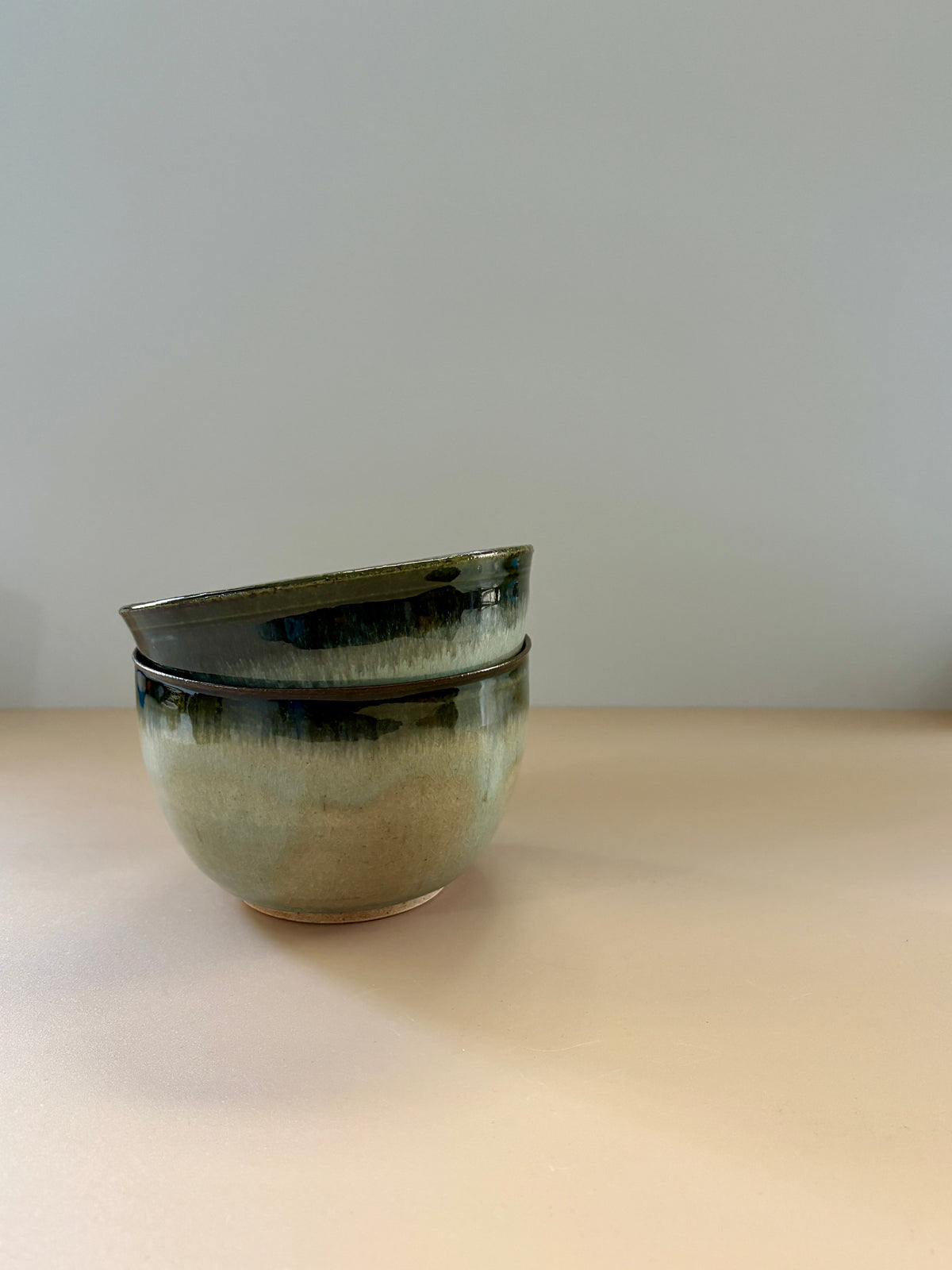 Ceramic Cereal Bowl | Glossy Sky Blue & Midnight Black
