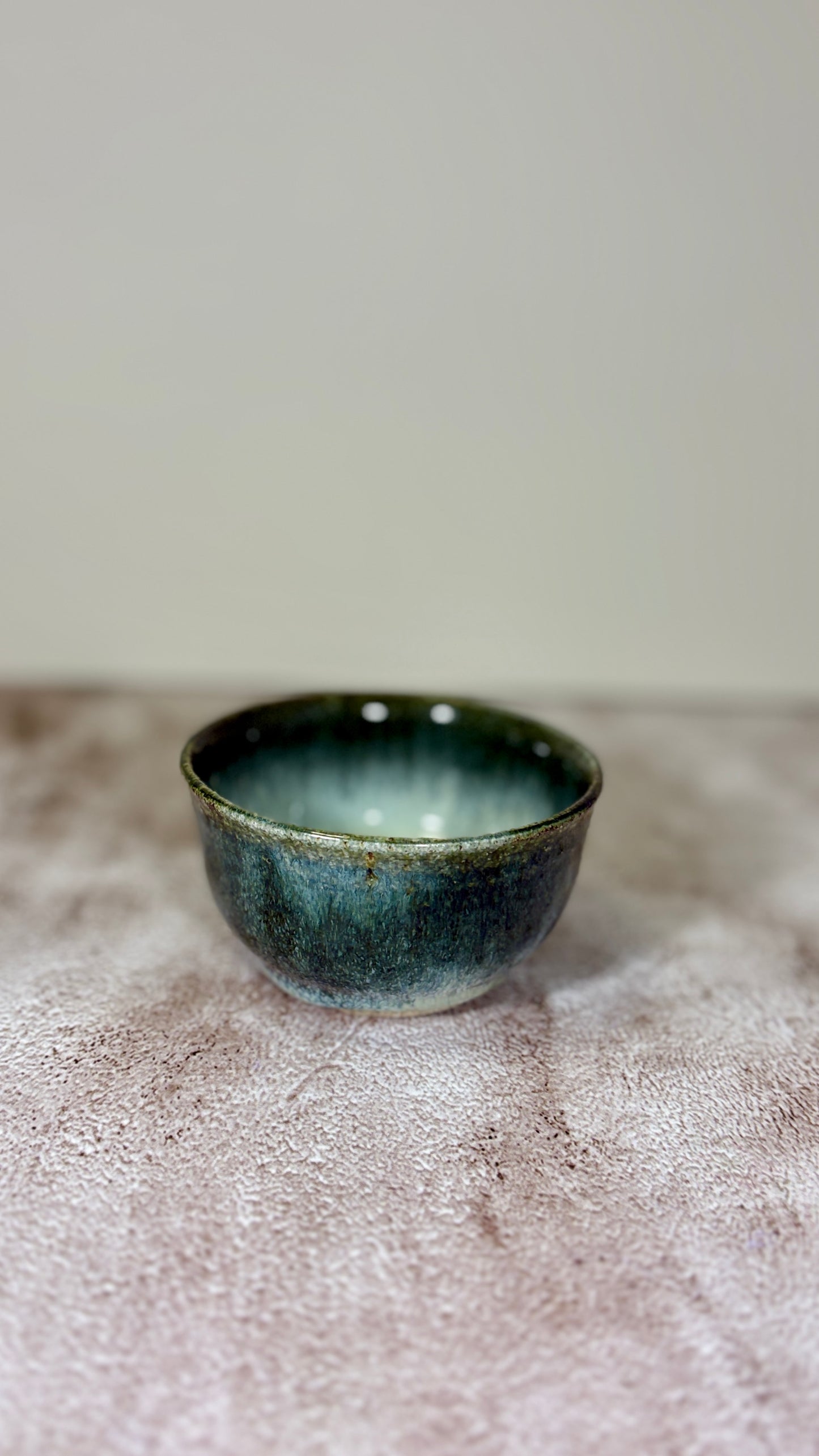Mini Ceramic Bowl | Glossy Black & Sky Blue Glaze