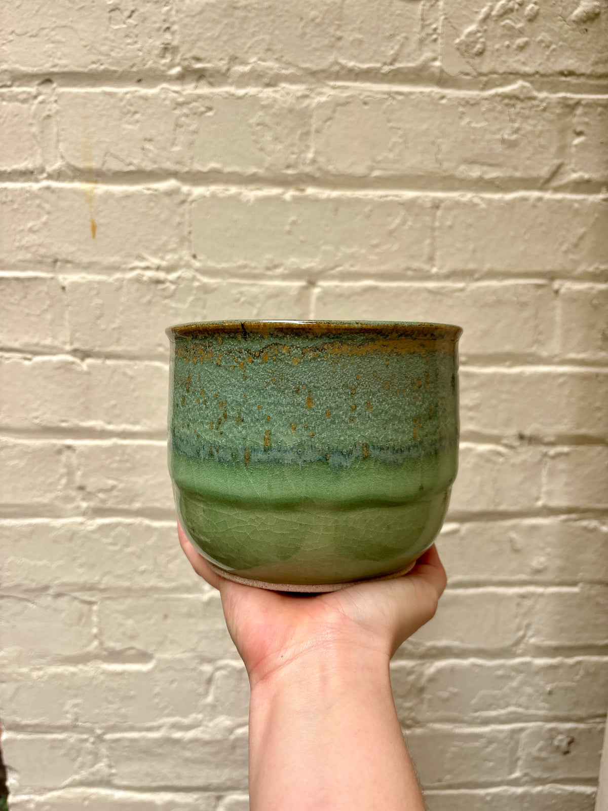 Medium Ceramic Pot | Green & Blue Glaze