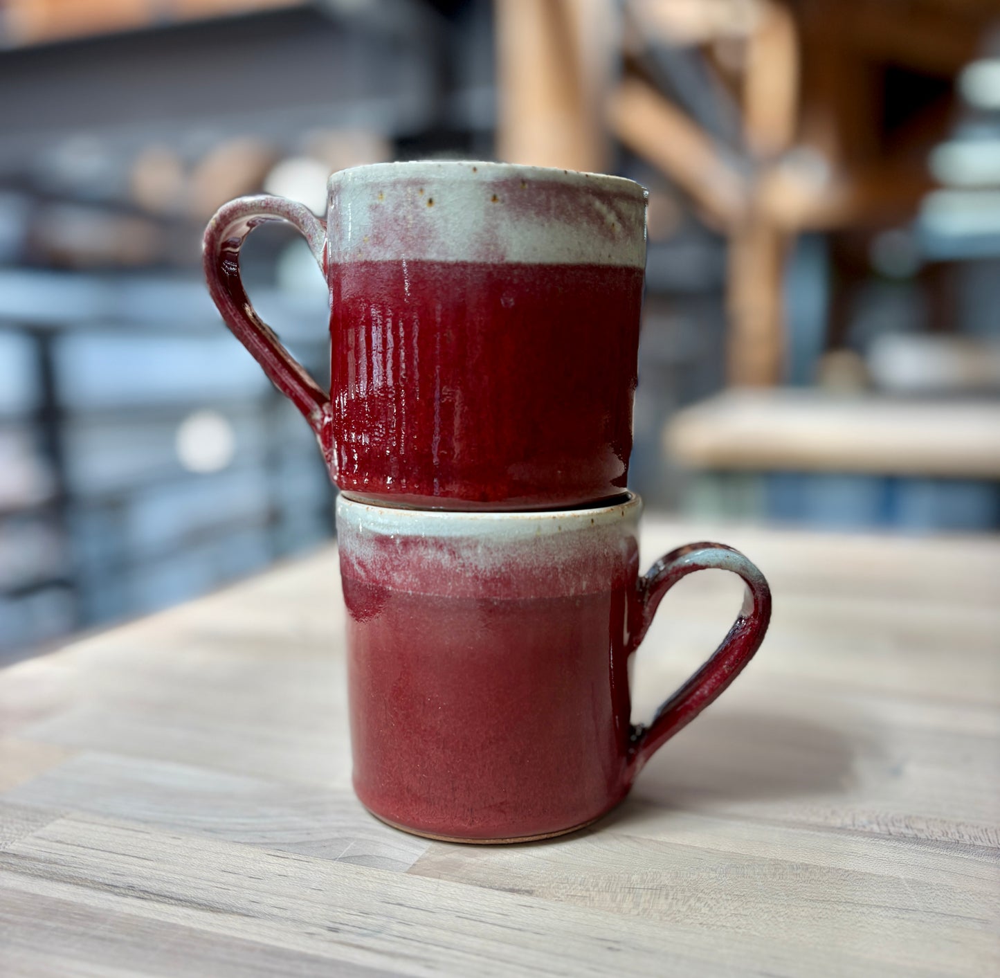 Everyday Ceramic Mug (12 oz) | Glossy Red & White
