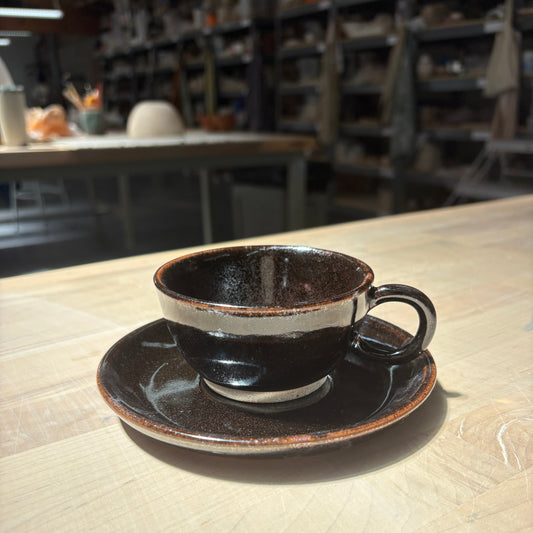 Espresso Cup & Saucer Set | Glossy Midnight Black