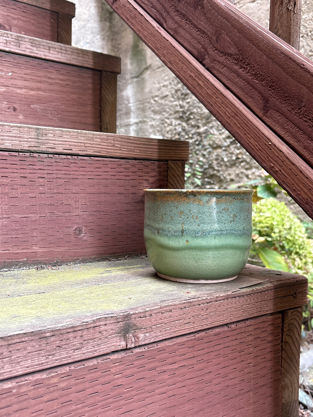 Medium Ceramic Pot | Green & Blue Glaze