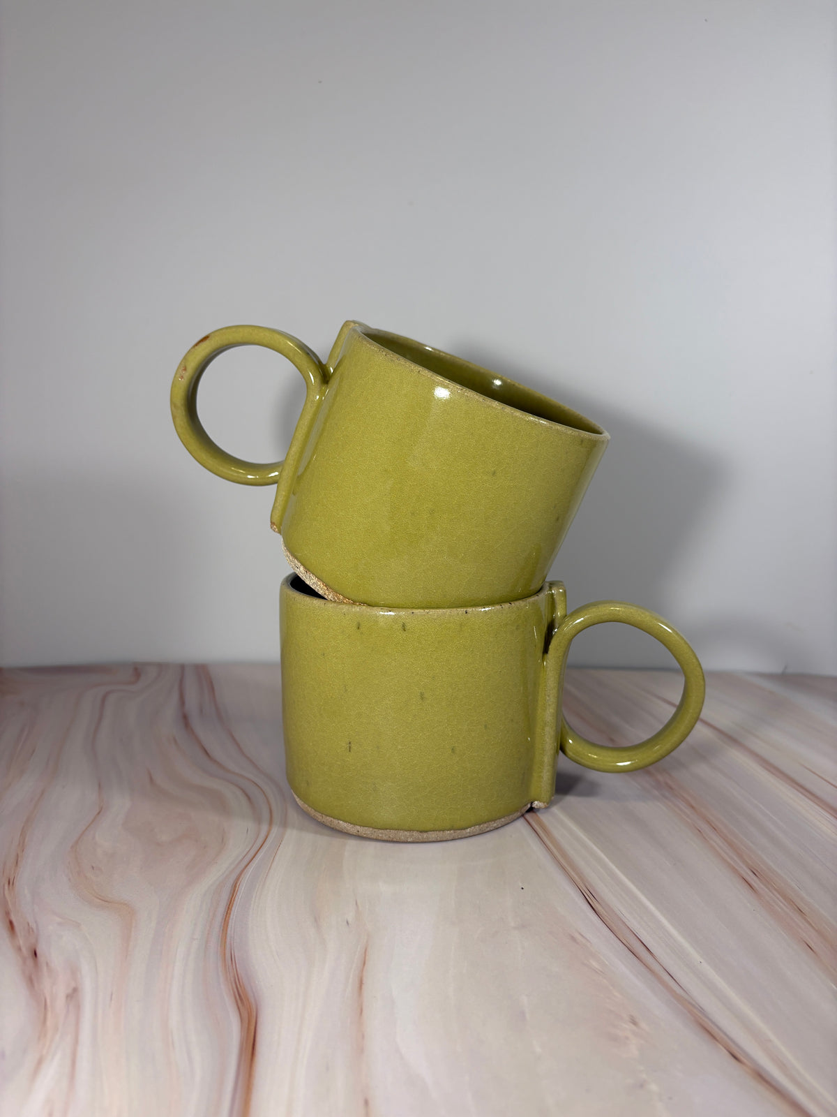 Chunky Rounded Ceramic Mug (15 oz.) | Glossy Yellow-Green