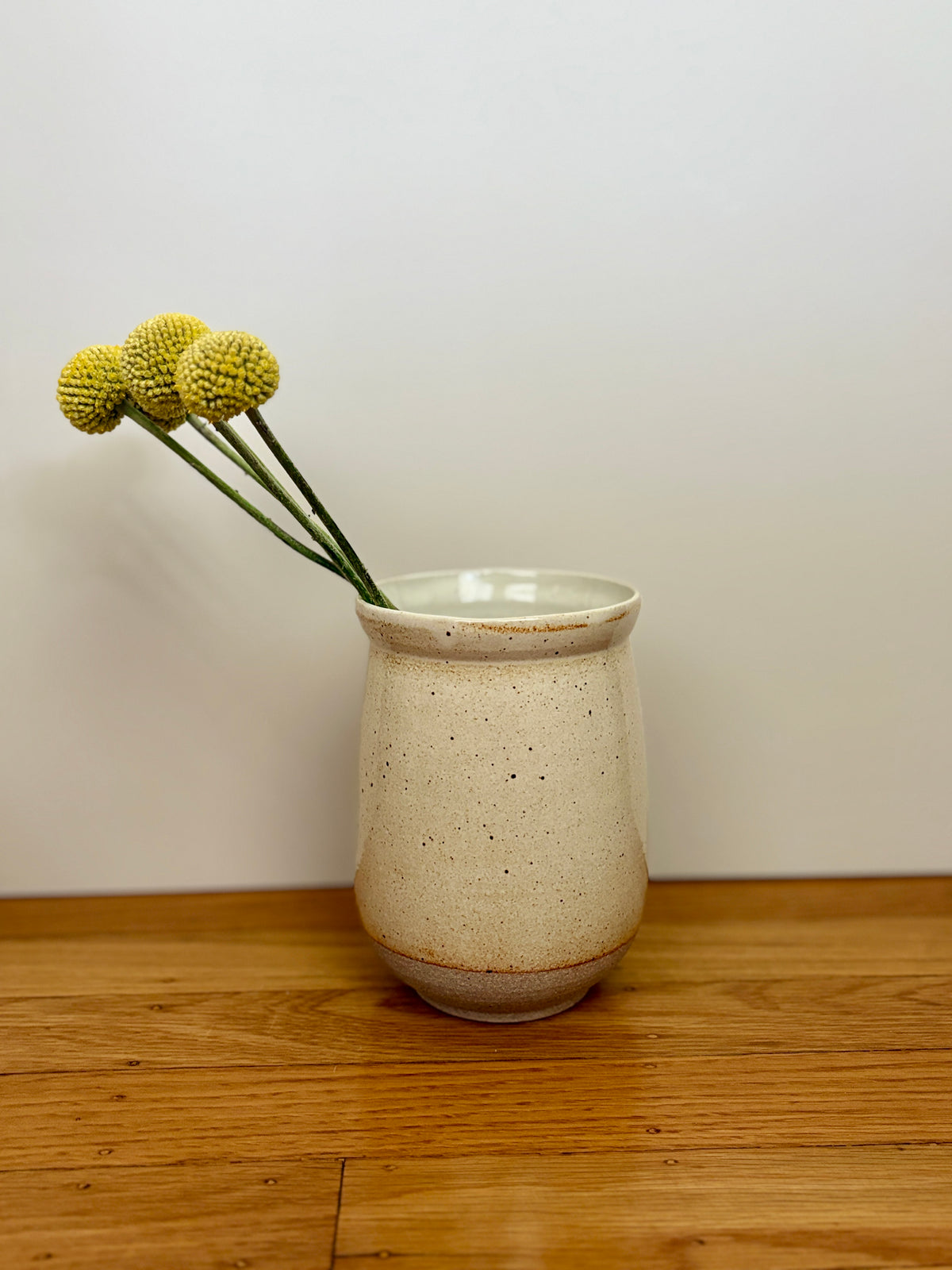 Everyday Ceramic Vase | Glossy Speckled White