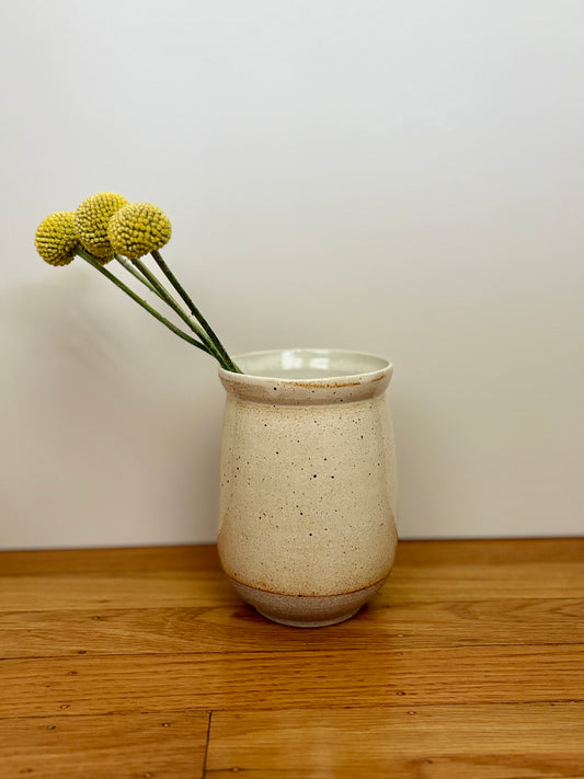 Everyday Ceramic Vase | Glossy Speckled White