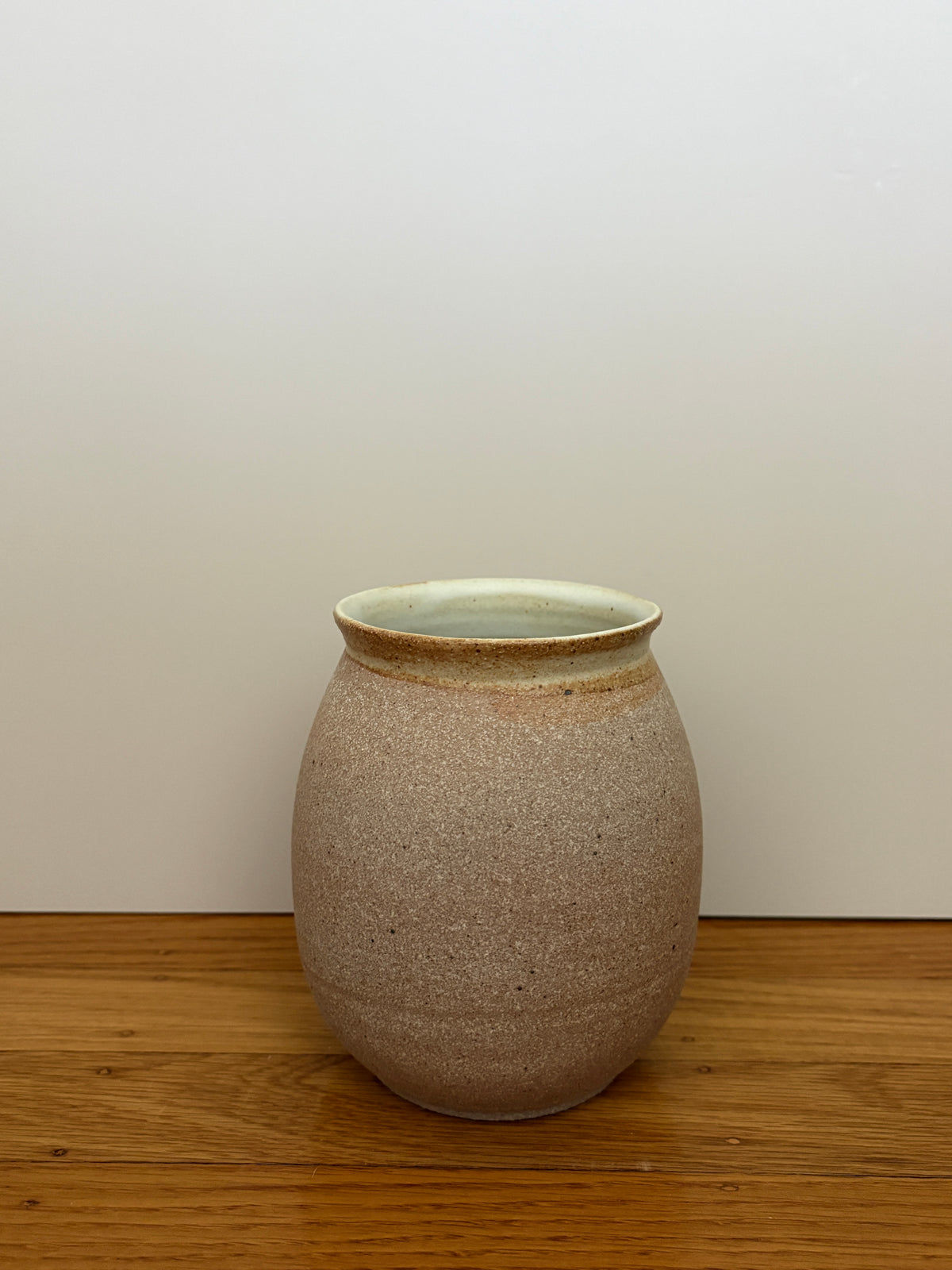Oval Ceramic Vase | Matte White, Naked Exterior