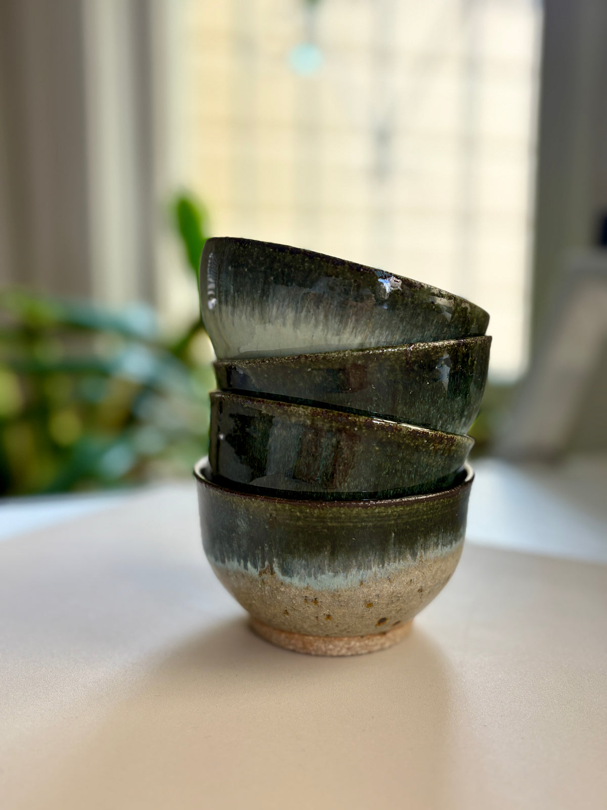 Mini Ceramic Bowl | Glossy Sky Blue & Midnight Black