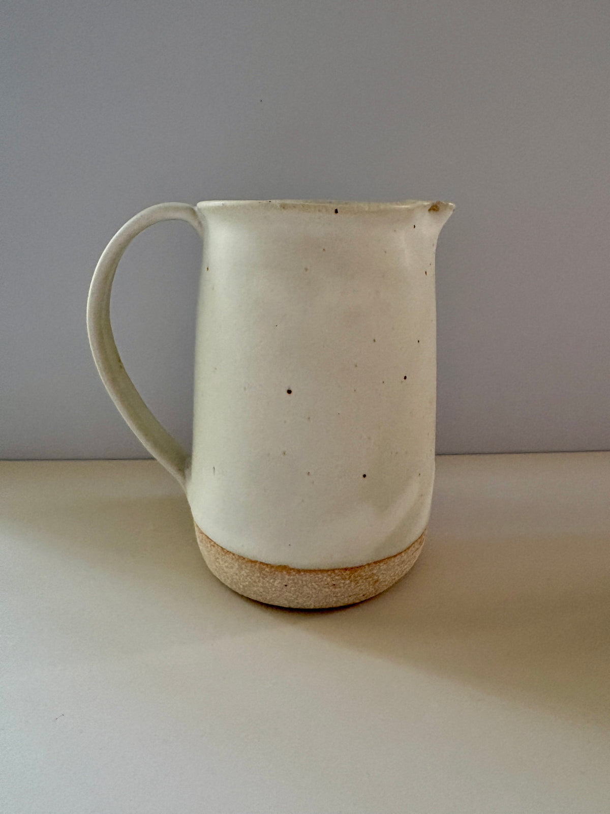 White Stoneware Pitcher | Matte White