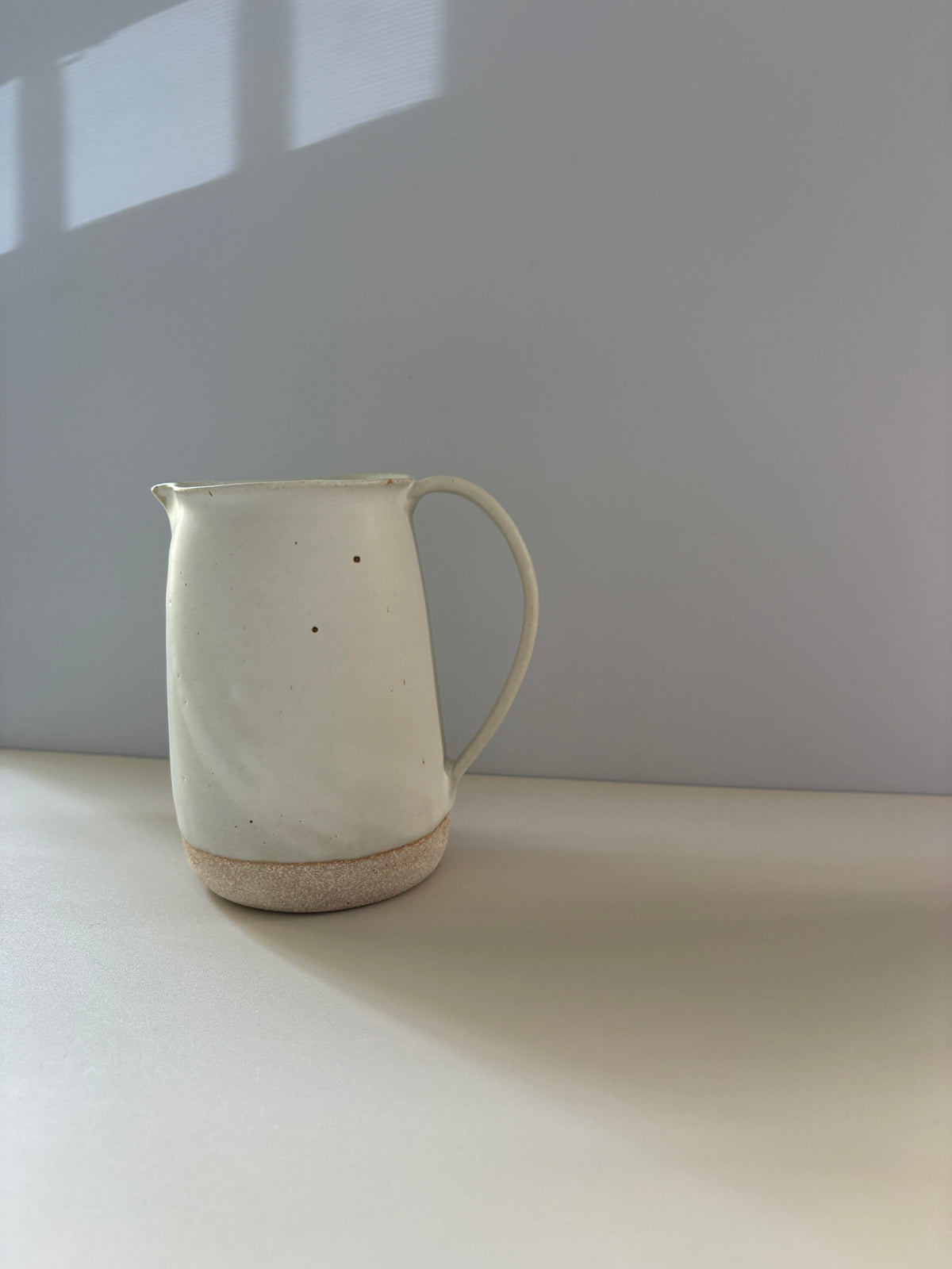 White Stoneware Pitcher | Matte White