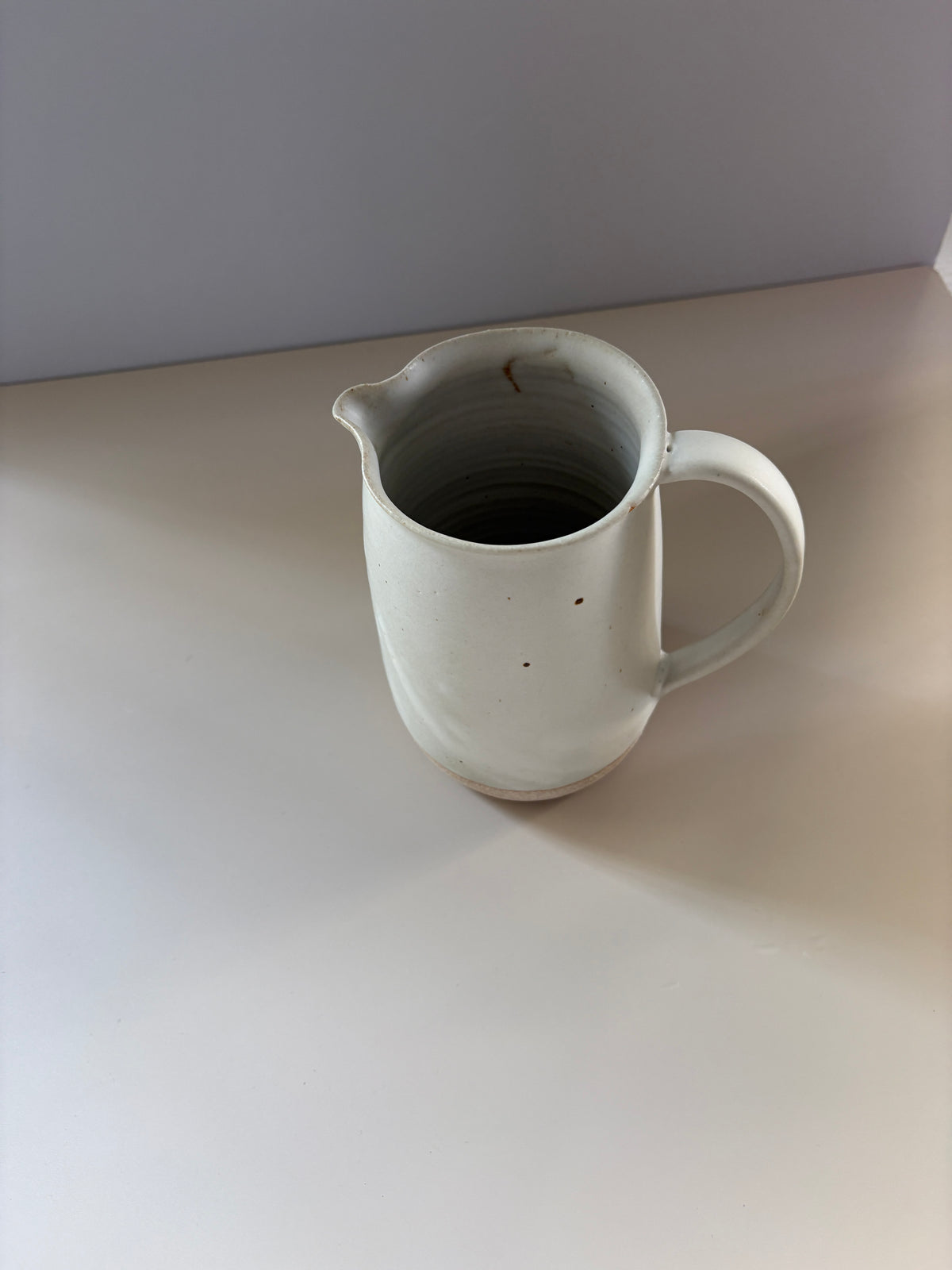 White Stoneware Pitcher | Matte White