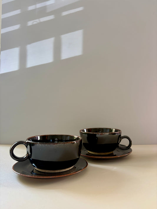 Espresso Cup & Saucer Set (8 oz.) | Glossy Midnight Black