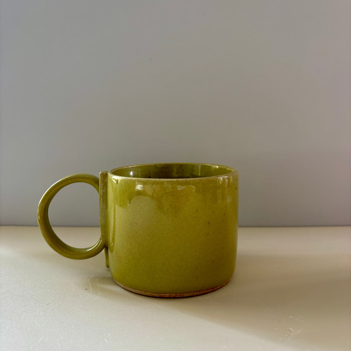 Chunky Rounded Ceramic Mug (15 oz.) | Glossy Yellow-Green