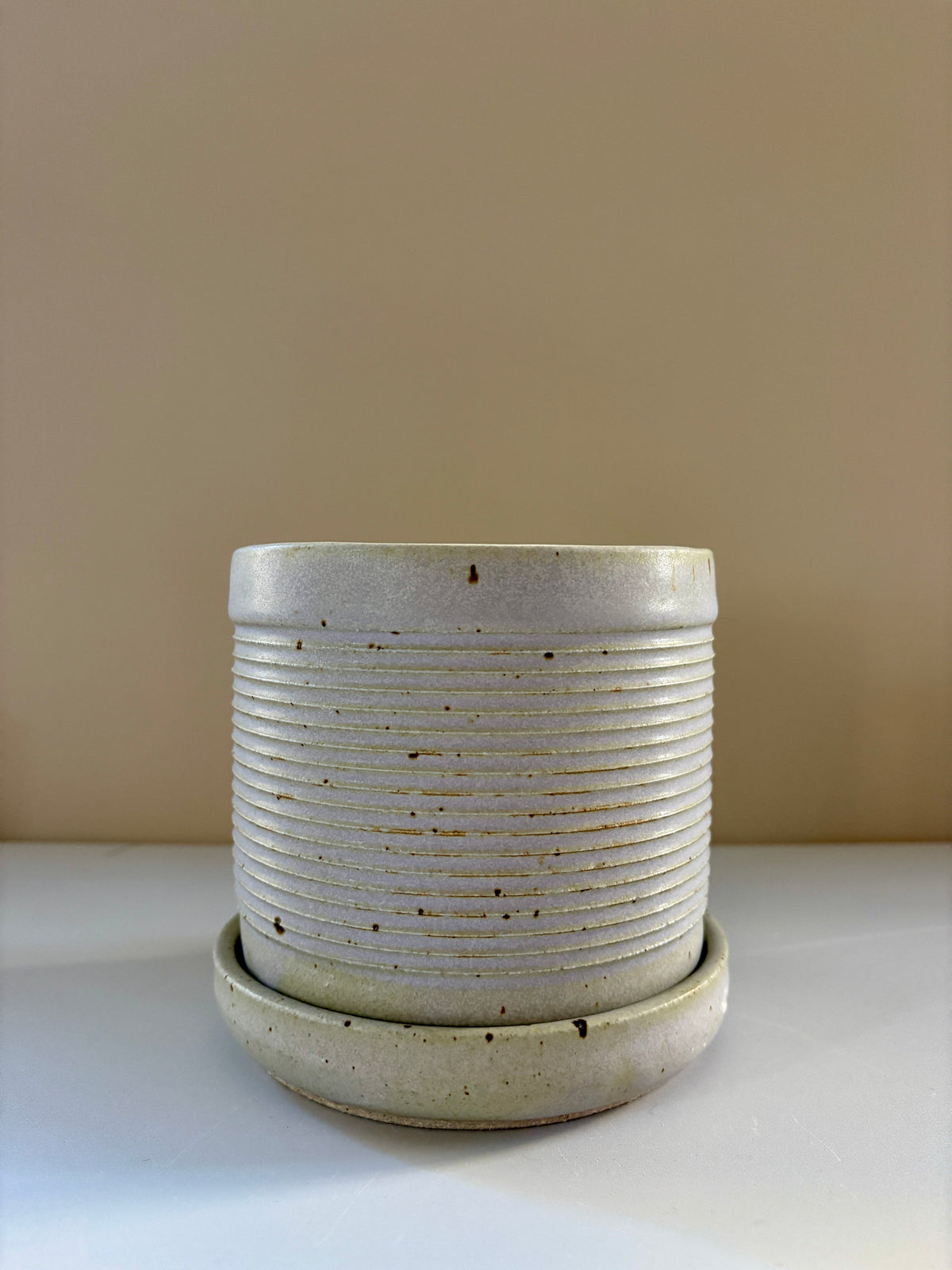 Medium Ceramic Planter Pot | Matching Drainage Dish